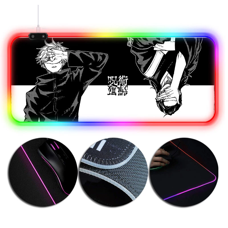 OneHeroSuits Jujutsu Kaisen Creative RGB LED Gaming Mouse Pad Jujutsu Kaisen Printing Black And White 1 OneHeroSuits Jujutsu Kaisen Creative RGB LED Gaming Mouse Pad Jujutsu Kaisen Printing Black And White