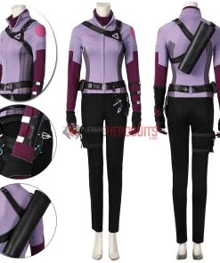 OneHeroSuits Costumes 2021 New Hawkeye Kate Bishop Purple Cosplay Costume Halloween Dress Up Suit