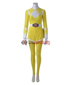 OneHeroSuits Yellow Ranger Female Cosplay Costumes Mighty Morphin Power Rangers Cosplay Suit