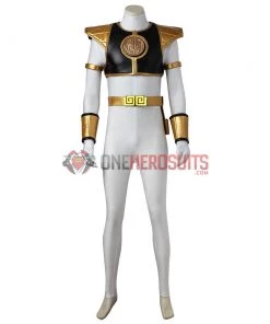 OneHeroSuits White Ranger Cosplay Costume Mighty Morphin Power Rangers Suit