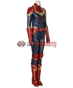 OneHeroSuits Costumes Carol Danvers Cosplay Costume Captain Marvel Dark Color Red Cosplay Suit