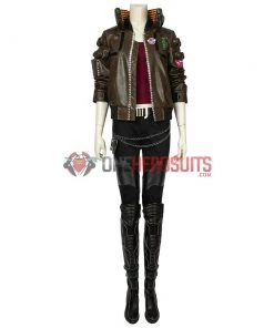 OneHeroSuits Cyberpunk 2077 V Female Cosplay Costumes Artificial Leather Cosplay Suit