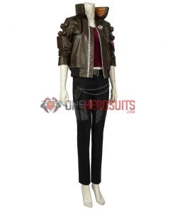 OneHeroSuits Cyberpunk 2077 V Female Cosplay Costumes Artificial Leather Cosplay Suit