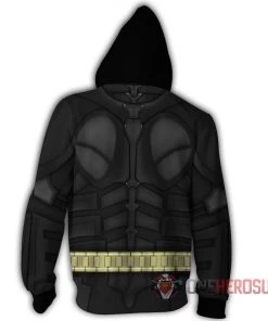 OneHeroSuits Batman Hoodie Batsuit Creative Printed Zip-Up Hooded Sweatshirt Cozy Hoodies