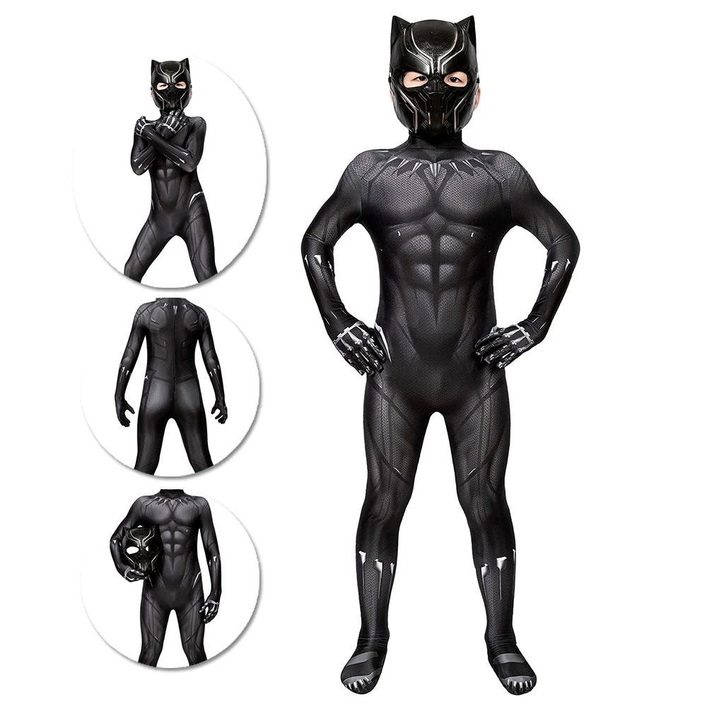 OneHeroSuits Expert-level Cosplay Bodysuit & Zentai Christmas Gifts For Kids Black Panther Cosplay Costume Children Black Panther BodySuit 1 OneHeroSuits Expert-level Cosplay Bodysuit & Zentai Christmas Gifts For Kids Black Panther Cosplay Costume Children Black Panther BodySuit