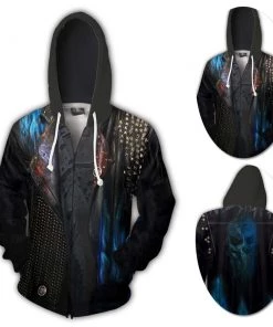 OneHeroSuits Descendants Hades Hoodies Creative Printed Zip-Up Hooded Sweatshirt Cozy Hoodies