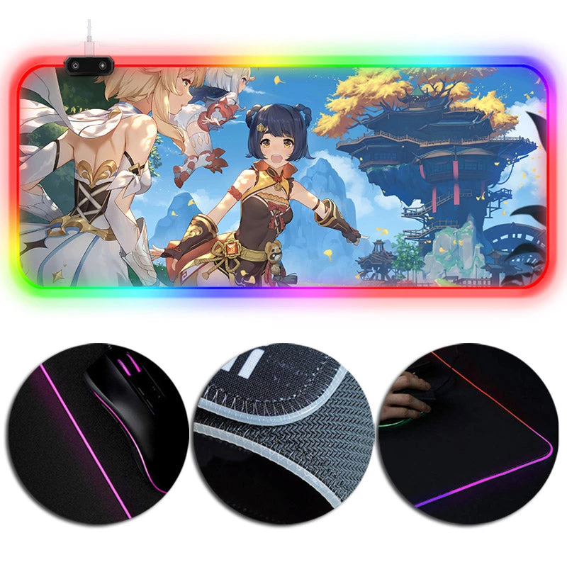 OneHeroSuits Genshin Impact Girls RGB Lighting Gaming Mouse Pad 1 OneHeroSuits Genshin Impact Girls RGB Lighting Gaming Mouse Pad