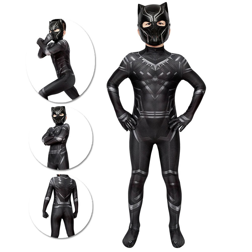 OneHeroSuits Gift For Boys Black Panther Cosplay Suit HQ Printed Costumes Expert-level Cosplay Bodysuit & Zentai 1 OneHeroSuits Gift For Boys Black Panther Cosplay Suit HQ Printed Costumes Expert-level Cosplay Bodysuit & Zentai
