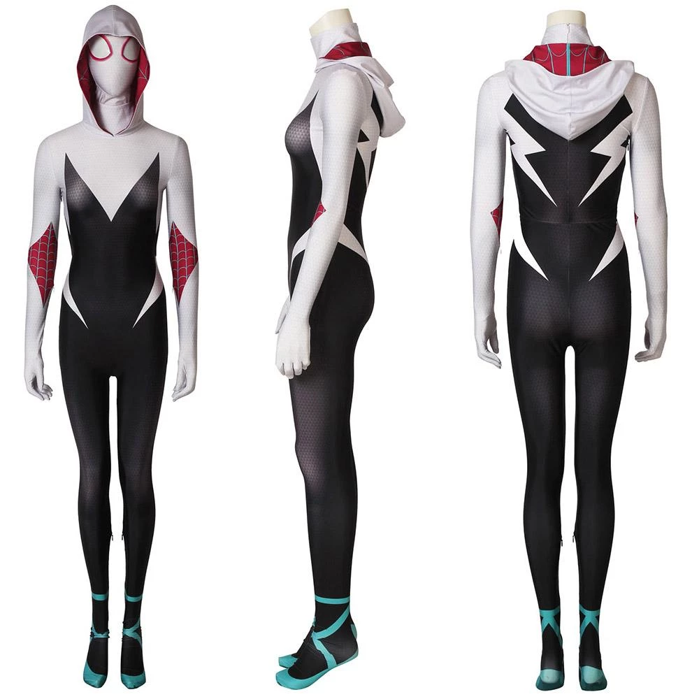 OneHeroSuits Gwen Stacy Suit Into The Spider-Verse Spider-Gwen Cosplay Costume Zentai/Jumpsuit 1 OneHeroSuits Gwen Stacy Suit Into The Spider-Verse Spider-Gwen Cosplay Costume Zentai/Jumpsuit