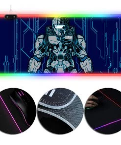 OneHeroSuits Halo Infinite Printed Mouse Pad Creative RGB Mouse Pad Full Desktop Blue Edition