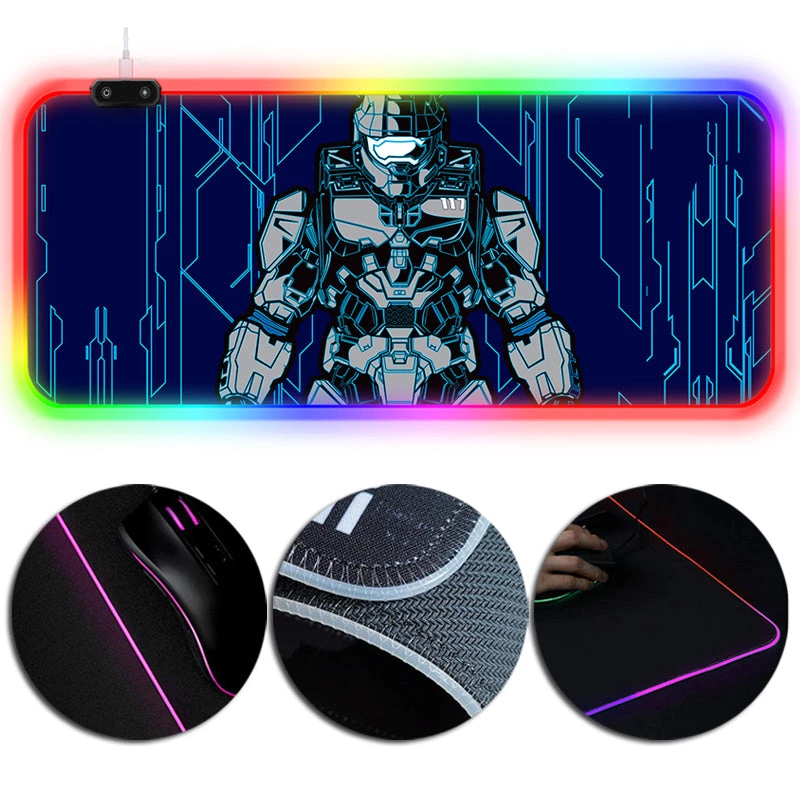 OneHeroSuits Halo Infinite Printed Mouse Pad Creative RGB Mouse Pad Full Desktop Blue Edition 1 OneHeroSuits Halo Infinite Printed Mouse Pad Creative RGB Mouse Pad Full Desktop Blue Edition