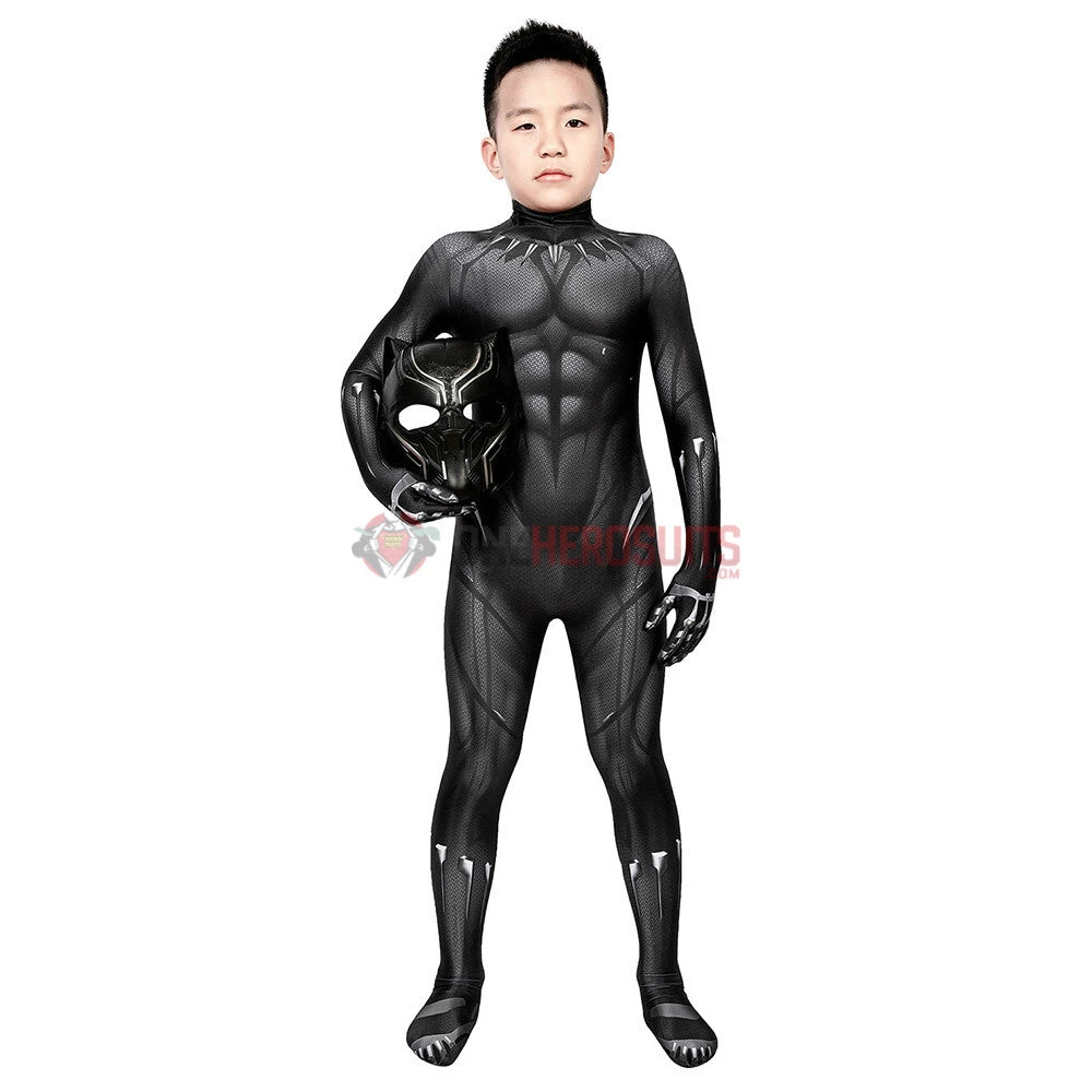 OneHeroSuits Expert-level Cosplay Bodysuit & Zentai Christmas Gifts For Kids Black Panther Cosplay Costume Children Black Panther BodySuit 3 OneHeroSuits Expert-level Cosplay Bodysuit & Zentai Christmas Gifts For Kids Black Panther Cosplay Costume Children Black Panther BodySuit
