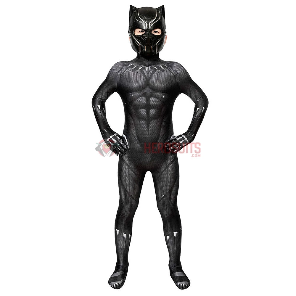 OneHeroSuits Expert-level Cosplay Bodysuit & Zentai Christmas Gifts For Kids Black Panther Cosplay Costume Children Black Panther BodySuit 6 OneHeroSuits Expert-level Cosplay Bodysuit & Zentai Christmas Gifts For Kids Black Panther Cosplay Costume Children Black Panther BodySuit