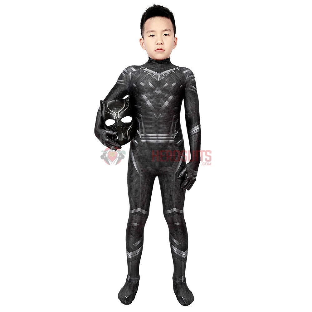 OneHeroSuits Gift For Boys Black Panther Cosplay Suit HQ Printed Costumes Expert-level Cosplay Bodysuit & Zentai 4 OneHeroSuits Gift For Boys Black Panther Cosplay Suit HQ Printed Costumes Expert-level Cosplay Bodysuit & Zentai