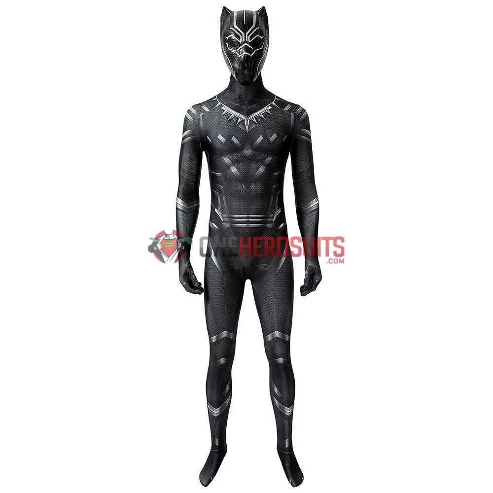 OneHeroSuits Black Panther Cosplay Costume Detail Printed Spandex Suit Expert-level Cosplay Bodysuit & Zentai 2 OneHeroSuits Black Panther Cosplay Costume Detail Printed Spandex Suit Expert-level Cosplay Bodysuit & Zentai