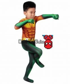 OneHeroSuits Christmas Gifts For Kids Aquaman Cosplay Suit Children Aquaman Cosplay Bodysuit
