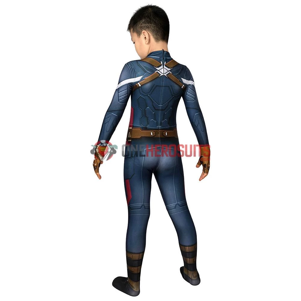 OneHeroSuits Captain America Suits For Kids Detail Printed Cosplay Costume For Halloween 4 OneHeroSuits Captain America Suits For Kids Detail Printed Cosplay Costume For Halloween