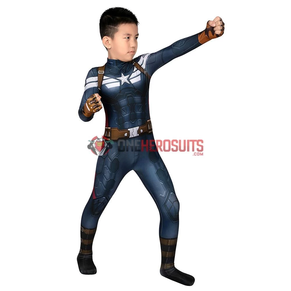 OneHeroSuits Captain America Suits For Kids Detail Printed Cosplay Costume For Halloween 6 OneHeroSuits Captain America Suits For Kids Detail Printed Cosplay Costume For Halloween