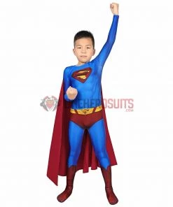 OneHeroSuits Christmas Gifts For Kids Superman Cosplay Costume Crisis On Infinite Earths Suit With Cloak Kids Cosplay