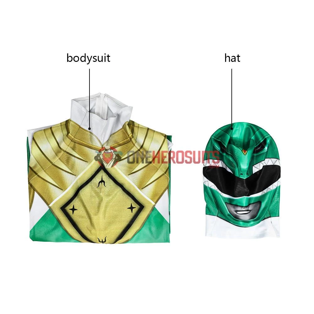 OneHeroSuits Kids Green Power Ranger Cosplay Suit Expert-level Cosplay Bodysuit & Zentai 6 OneHeroSuits Kids Green Power Ranger Cosplay Suit Expert-level Cosplay Bodysuit & Zentai