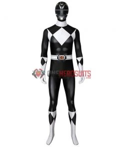 OneHeroSuits Black Power Rangers Suit Power Ranger Black Spandex Cosplay Costume