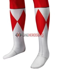 OneHeroSuits Red Power Ranger Cosplay Suit Classic Red Spandex Power Rangers Costumes Expert-level Cosplay Bodysuit & Zentai