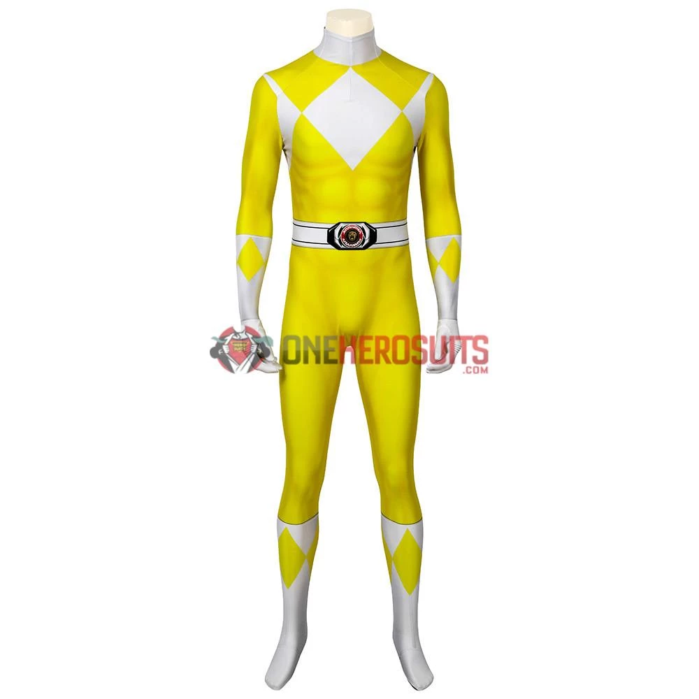 OneHeroSuits Yellow Power Ranger Suit Spandex Power Rangers Costumes Printed Edition Expert-level Cosplay Bodysuit & Zentai 4 OneHeroSuits Yellow Power Ranger Suit Spandex Power Rangers Costumes Printed Edition Expert-level Cosplay Bodysuit & Zentai