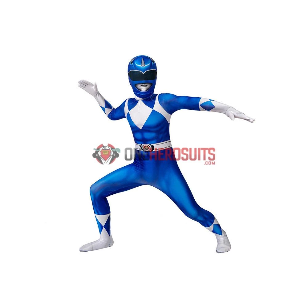 OneHeroSuits Kids Blue Power Ranger Cosplay Suit Gifts For Children Expert-level Cosplay Bodysuit & Zentai 13 OneHeroSuits Kids Blue Power Ranger Cosplay Suit Gifts For Children Expert-level Cosplay Bodysuit & Zentai