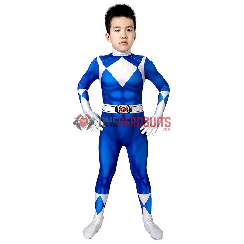 OneHeroSuits Kids Blue Power Ranger Cosplay Suit Gifts For Children Expert-level Cosplay Bodysuit & Zentai 5 OneHeroSuits Kids Blue Power Ranger Cosplay Suit Gifts For Children Expert-level Cosplay Bodysuit & Zentai