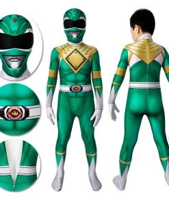 OneHeroSuits Kids Green Power Ranger Cosplay Suit Expert-level Cosplay Bodysuit & Zentai