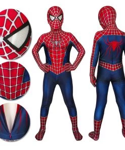 OneHeroSuits Kids Spider-man Cosplay Suit Spandex Tobey Maguire Suit Printed Edition