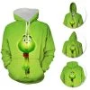 OneHeroSuits Little Grinch Hoodies The Grinch Christmas Printed Hooded Sweatshirt