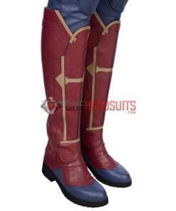 OneHeroSuits Captain Marvel Blue Cosplay Costumes Carol Danvers High Boots Version