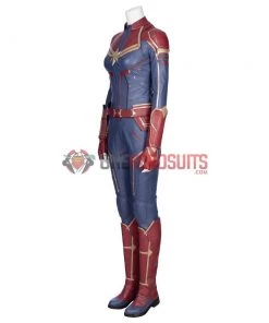 OneHeroSuits Captain Marvel Blue Cosplay Costumes Carol Danvers High Boots Version