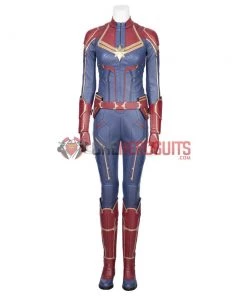 OneHeroSuits Captain Marvel Blue Cosplay Costumes Carol Danvers High Boots Version