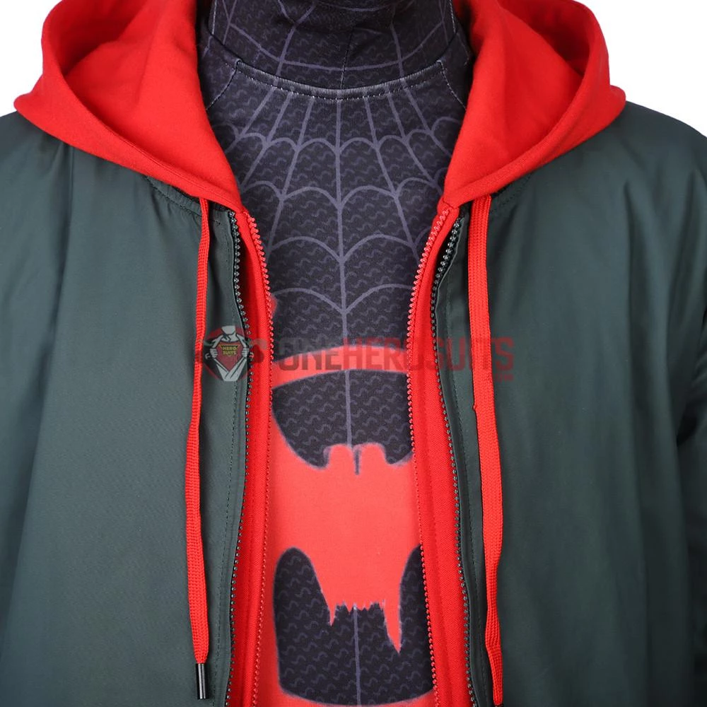 OneHeroSuits Miles Morales Cosplay Costumes Spider Man Into The Spider Verse Miles Green Coat 11 OneHeroSuits Miles Morales Cosplay Costumes Spider Man Into The Spider Verse Miles Green Coat