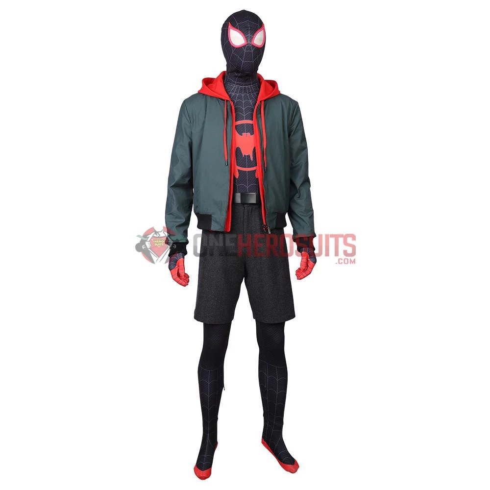 OneHeroSuits Miles Morales Cosplay Costumes Spider Man Into The Spider Verse Miles Green Coat 9 OneHeroSuits Miles Morales Cosplay Costumes Spider Man Into The Spider Verse Miles Green Coat