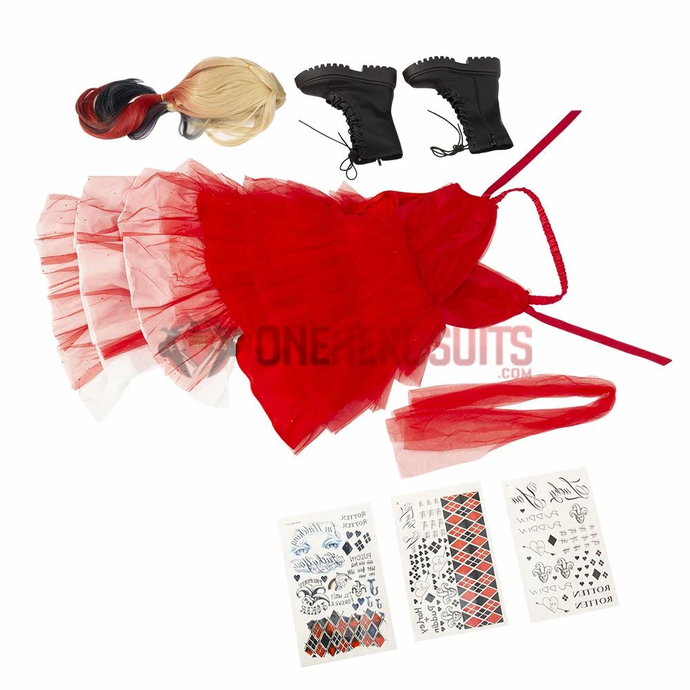 OneHeroSuits The Suicide Squad Red Dress Cosplay Costumes Harley Quinn Top Leval Suits 2 OneHeroSuits The Suicide Squad Red Dress Cosplay Costumes Harley Quinn Top Leval Suits
