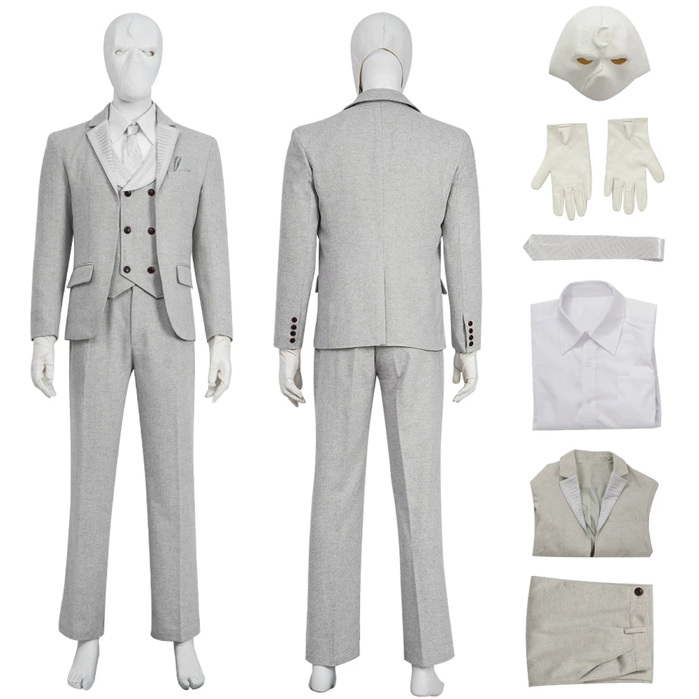 OneHeroSuits Moon Knight Cosplay Costumes Mr Knight White Suits With Mask 1 OneHeroSuits Moon Knight Cosplay Costumes Mr Knight White Suits With Mask