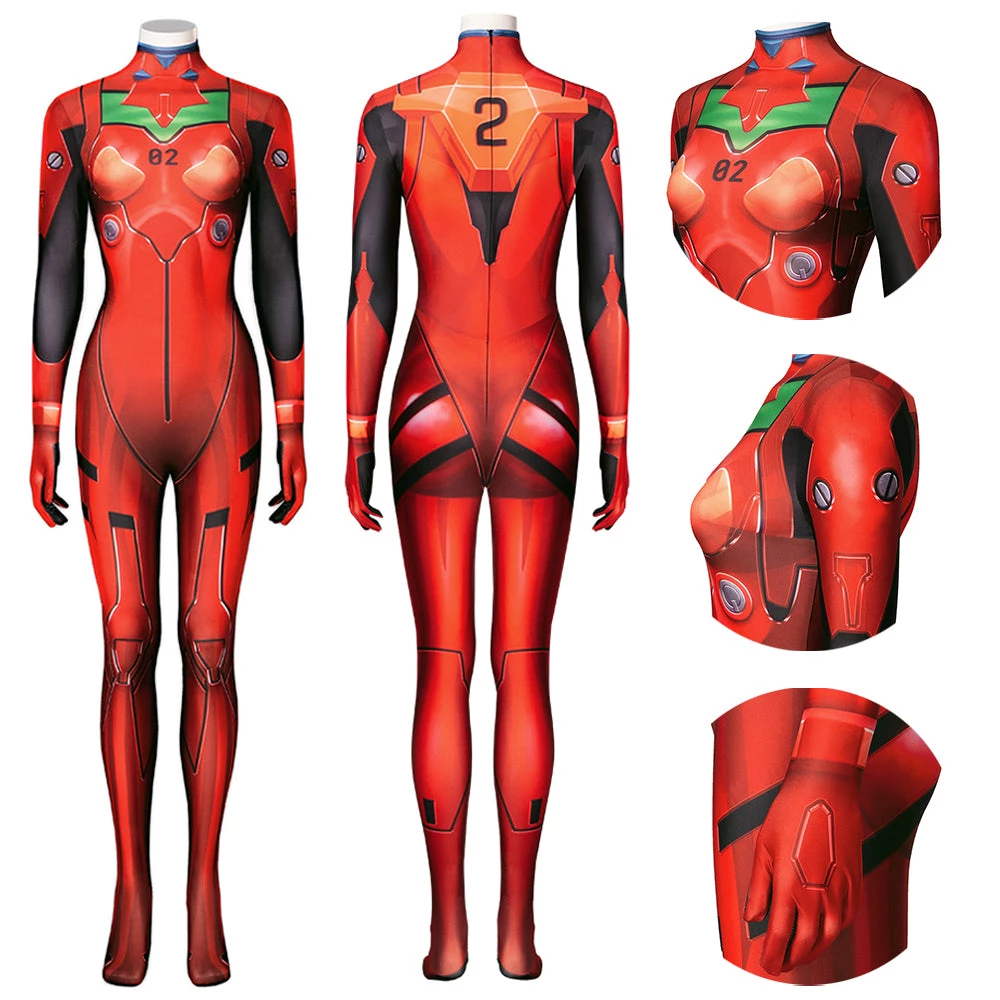 OneHeroSuits Neon Genesis Evangelion Cosplay Costumes Asuka Langley Red Combat Bodysuits 1 OneHeroSuits Neon Genesis Evangelion Cosplay Costumes Asuka Langley Red Combat Bodysuits