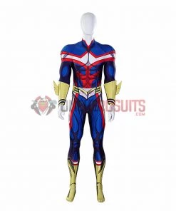 OneHeroSuits All Might Cosplay Costumes My Hero Academia Blue Bodysuit