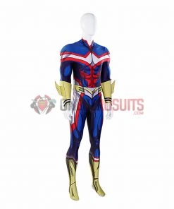 OneHeroSuits All Might Cosplay Costumes My Hero Academia Blue Bodysuit