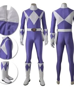 OneHeroSuits Expert-level Cosplay Bodysuit & Zentai Purple Power Ranger Cosplay Suit Mighty Morphin Power Rangers Suit
