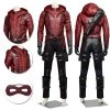 OneHeroSuits Red Arrow Cosplay Costume Roy Harper Leather Cosplay Hoodie Movie Level