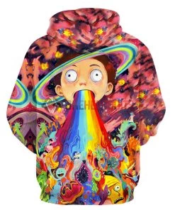 OneHeroSuits Cozy Hoodies Rick And Morty Hoodies Creative 3D Print Pullover Hooded Sweatshirt Ver.2