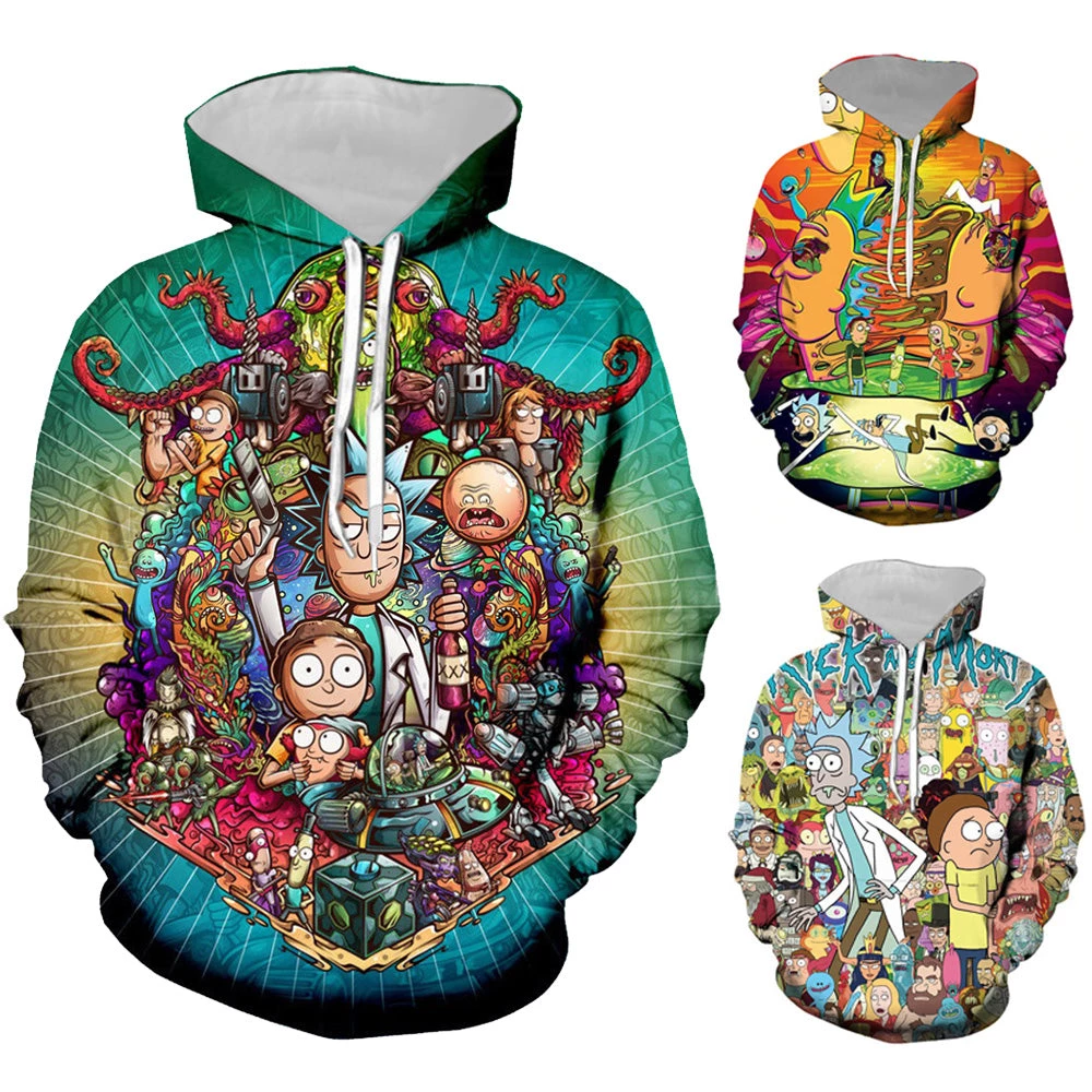 OneHeroSuits Rick And Morty Hoodies Creative 3D Print Hooded Sweatshirt Collection