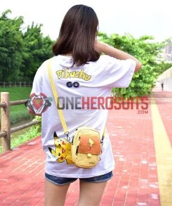 OneHeroSuits Pikachu Printed Belt Bag 3 Pocket For Adults