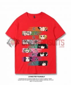 OneHeroSuits Demon Slayer Creative Print Anime Nine Swordsmen Colorful T-shirt