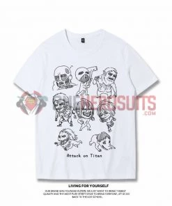 OneHeroSuits Attack On Titan Creative Print Anime The Nine Titan T-shirt