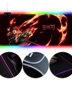 OneHeroSuits Demon Slayer Theme RGB Lighting Gaming Mouse Pad